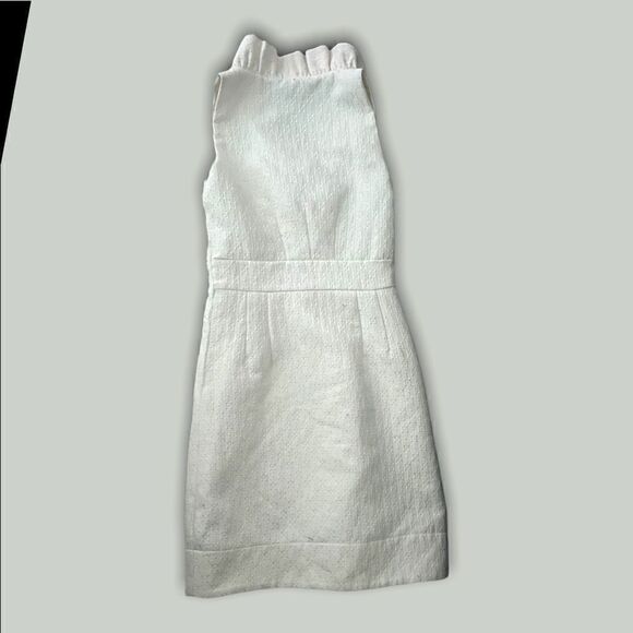 Just Taylor | Women’s Ruffle Neck Sheath Mini Dress size 8 In Winter White - Picture 3 of 5